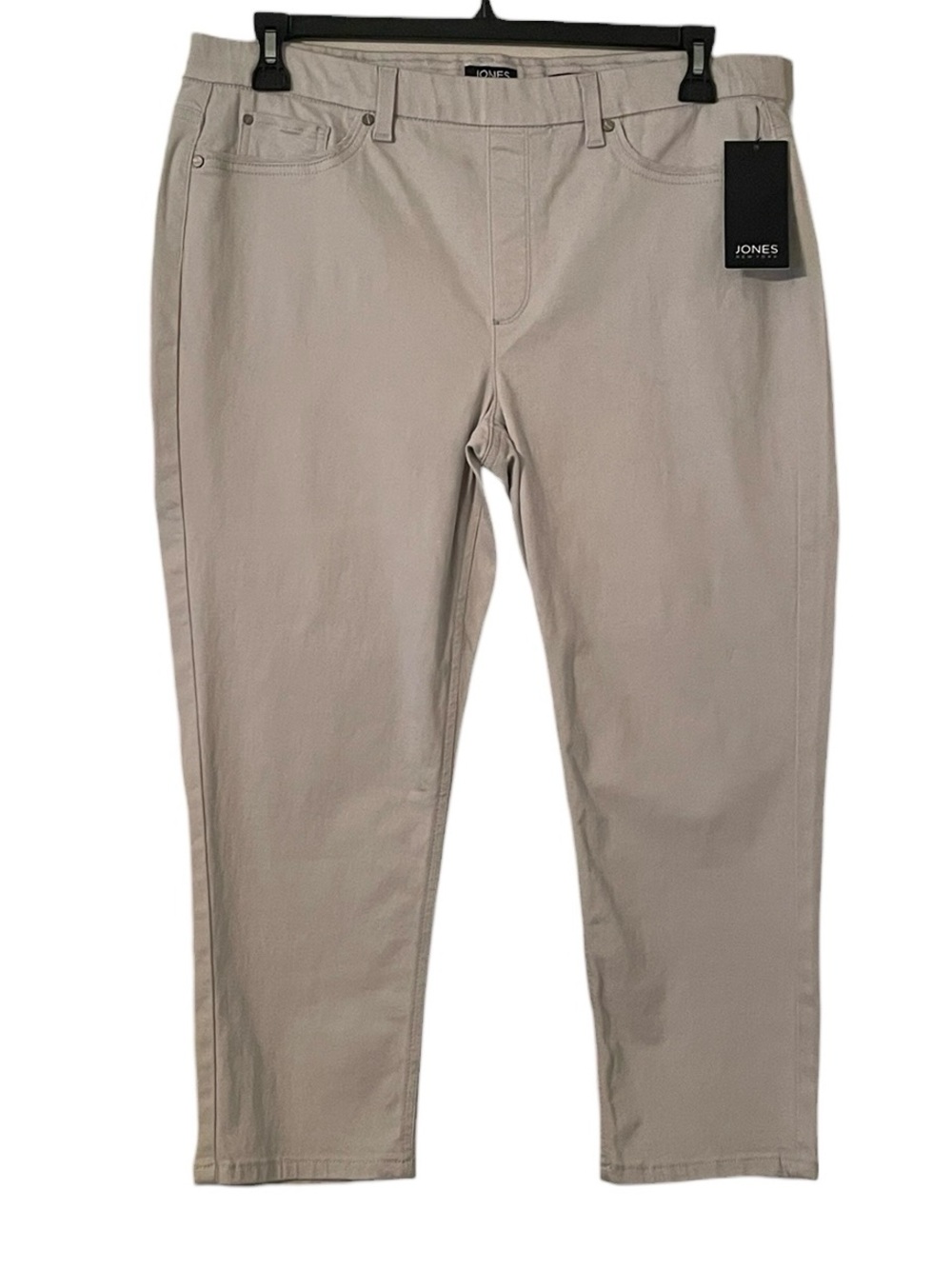 Jones New York Women's Soft Steel Gray Astor Pull On Stretch Capri Pants Size 14